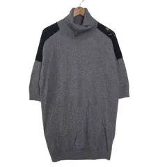 L'echair Spick and Spanスピック＆スパン レース切替★ ウール タートルネック ニット ワンピース Sz.F レディース グレー