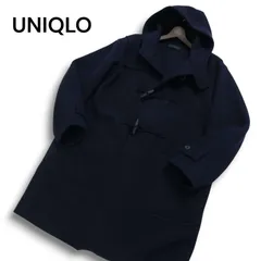 22AW★定番！ UNIQLO ユニクロ 秋冬 ウール混 ダッフル コート Sz.L メンズ 紺 通勤 通学に！