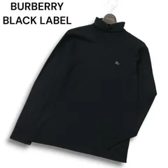 BURBERRY BLACK LABEL バーバリー ブラックレーベル カシミヤ混★ ホース刺繍 ニット セーター タートルネック Sz.3 メンズ