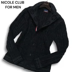 NICOLE CLUB FOR MEN ニコルクラブ フォーメン 秋冬 ニット★ カーディガン 羽織り Sz.48 メンズ 灰 グレー