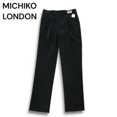【新品 未使用】 MICHIKO LONDON ミチコロンドン 秋冬 ストレッチ コーデュロイ★ テーパード パンツ Sz.88 メンズ 黒