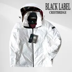 【タグ付き・未使用品】 ブラックレーベル クレストブリッジ ハイデン シティ タフタ ダウン ジャケット ホワイト チェック 箔プリント 2WAY