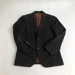 Sergius チェック柄 ブラウン スポーツブラ ジャケット m
