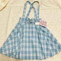 しまむら　眞白ありすコラボジャンパースカート　新品タグ付き　Mサイズ　水色　サックス