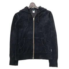 BASE CONTROL ベースコントロール 秋冬 ベロア★ パーカー フーディー ジップアップ Sz.2 レディース 紺