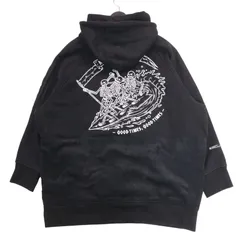 NOBADAY ノーバデイ 秋冬 裏起毛★ グラフィックプリント パーカー フーディー プルオーバー Sz.S メンズ 黒