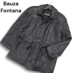 Bauza Fontana 秋冬★ 羊革 リアル ラム レザー ジャケット Sz.50 メンズ 黒 大きいサイズ