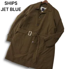 SHIPS JET BLUE シップス 秋冬 中綿 ストライプ ライナー★ ベルト付き ステンカラー コート Sz.M　メンズのサムネイル