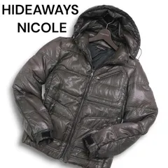 HIDEAWAYS NICOLE ハイダウェイ ニコル 秋冬★ ドット柄 フーディー ダウン ジャケット Sz.46 メンズ