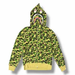A BATHING APE Camo Shark Full Zip Hoodie カモジップシャークジップフーディー パーカー スウェット アベイシングエイプ 001ZPI201002M グリーン XL （2363M）