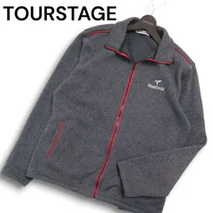 TOURSTAGE ツアーステージ ゴルフ 秋冬 裏起毛★ ニット ジャケット ブルゾン Sz.LL メンズ グレー 大きいサイズのサムネイル