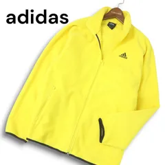 adidas アディダス 秋冬 フリース★ ロゴ刺繍 ジャケット ブルゾン Sz.M メンズ 黄色 ゴルフにも