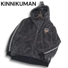 KINNIKUMAN バンバンビガロ キン肉マン★ マンモスマン 両面シャギー ジップ パーカー Sz.XL メンズ グレー 大きいサイズ