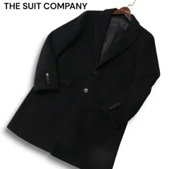 THE SUIT COMPANY スーツカンパニー 秋冬★ ウール チェスター コート Sz.M メンズ 黒 ビジネス ビジカジのサムネイル