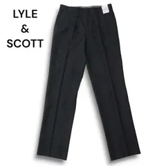 【新品 未使用】 LYLE&SCOTT ライル＆スコット 秋冬 アルパカ混 ウール グレンチェック スラックス パンツ Sz.88 メンズ 灰