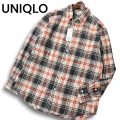 【新品 未使用】 UNIQLO ユニクロ 秋冬★ 長袖 フランネル チェック シャツ Sz.XL メンズ 大きいサイズ