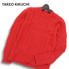 TAKEO KIKUCHI TOKYO タケオキクチ 秋冬 ウール100％★ アラン編み ニット セーター Sz.3 メンズ