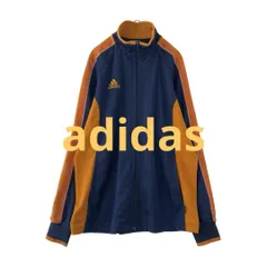 adidas　トラックジャケット　ジャージ　刺繍ロゴ　ストライプ　切替