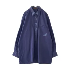 old　デザインシャツ　LANCEL　90ｓ　日本製　個性的　切替　フェード