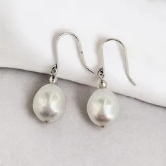 【大特価】白蝶パール ピアス シルバー 9〜9.5mm シルバーボール 南洋真珠 白蝶真珠 タヒチ 結婚式 入学式 卒業式 フックタイプ