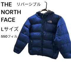 ノースフェイス ダウンジャケット リバーシブル ネイビー ブラック ストライプ メンズ Lサイズ 550フィル 中綿 保温性 軽量 アウトドア 韓国古着 THE NORTH FACE Reversible Down Jacket 550 Fill Mens