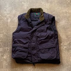 90年代 90s STJOHN'SBAY セントジョンズベイ コーデュロイ 襟 ダウンベスト ネイビー