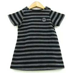 べべ ワンピース 半袖 ブランド トップス 黒 キッズ 女の子用 90サイズ ブラック×グレー BeBe 【中古】