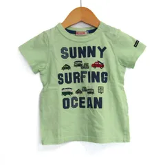 ミキハウス 半袖Ｔシャツ トップス くるま コットンT 日本製 ベビー 男の子用 90サイズ 黄緑×紺 MIKIHOUSE 【中古】