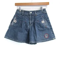ポンポネット ショートパンツ ボトムス デニム キュロット キッズ 女の子用 S(140)サイズ ブルー pom ponette 【中古】