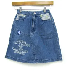 ポンポネット スカート ボトムス デニム ジーンズ キッズ 女の子用 S(140)サイズ ブルー pom ponette 【中古】