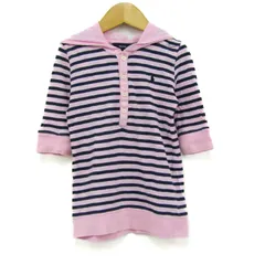 ラルフローレン パーカー トップス 五分袖 Tシャツ ボーダー柄 キッズ 女の子用 4/4Tサイズ ピンク×紺 RALPH LAUREN 【中古】のサムネイル