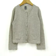 ザラキッズ カーディガン トップス 長袖 クルーネック ドット柄 キッズ 女の子用 128cmサイズ ベージュ zara kids 【中古】