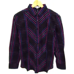 ナラカミーチェ 長袖シャツ トップス チェック柄 クリーニング済み レディース 3サイズ 黒×紫 NARACAMICIE 【中古】