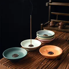 手作り陶器の香皿 合金製9孔香立て 5色 リラックスタイム