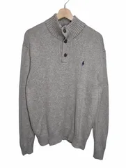 Polo Ralph Lauren ポロラルフローレン ハーフボタン コットンニット グレー