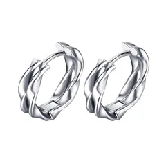 【新品】 Umiwe フープピアス メンズ レディース 4個セット サージカルステンレス アレルギーフリー 両耳用 人気 かっこいい シンプル リングピアス アクセサリー 誕生日 記念日 プレゼント男女兼用 幅4mm (style J) 0