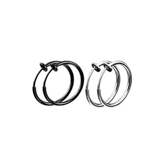 【新品】 GOKEI イヤーカフ フェイクピアス メンズ レディース チタン 316Lサージカル 金属アレルギー対応 ノンホールピアス フープ リング イヤリング ピアス風 2色4点セット 10MM 1