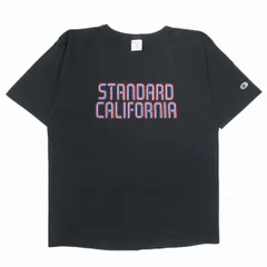 チャンピオン × スタンダードカリフォルニア CHAMPION × STANDARD CALIFORNIA T1011 ヘビーウェイト コットンジャージ Tシャツ プリント Cロゴ ワッペン カットソー L 黒 ブラック/△K09/メンズ