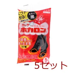 ロッテ ホカロン くつ下に貼るタイプ 黒 5足入 4903336264091 ×5セットのサムネイル