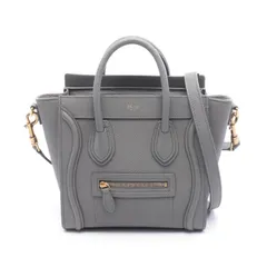 セリーヌ CELINE ハンドバッグ ラゲージ ナノショッパー グレー レザー ラゲージ ナノ ショッパー レディース Used A