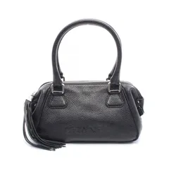 シャネル CHANEL ハンドバッグ ロゴ フリンジ ブラック レザー ロゴ フリンジ ハンドバッグ レディース Used A