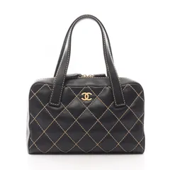 シャネル CHANEL ハンドバッグ ワイルドステッチ ブラック レザー ワイルドステッチ ハンドバッグ レディース Used A