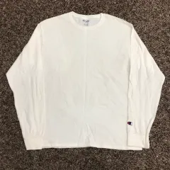 L チャンピオン 白 ロングスリーブ Tシャツ