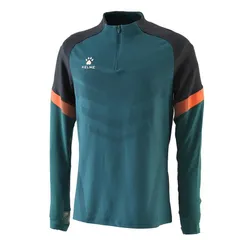 【新品】KELME(ケルメ)ハーフジッパートレーニングジャケット サッカー・フットサル ウェア 長袖 ロングスリーブ メンズ ユニセックス グリーン×ブラック 8061TT1007-365
