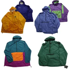 古着卸 まとめ売り アノラックパーカー ジャケット 6枚セット (メンズ 2XL ) デッドストック マルチカラー ナイロン 中古 古着 NB1180