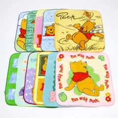 ハンドタオル 11点セット ディズニー くまのプーさん キャラクター ハンカチ まとめて 大量 キッズ 女の子用 【中古】