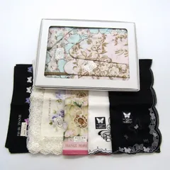 ハナエモリ/ローラアシュレイ ハンカチ 7点セット 未使用 蝶柄 花柄 ブランド まとめて 大量 レディース