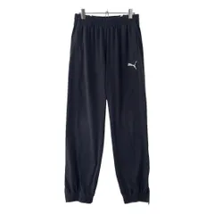 PUMA　トラックパンツ　ジャージ　刺繍ロゴ　ワンポイント　裾刺繍