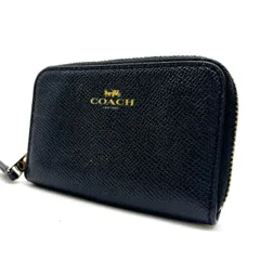 ✨良品✨ COACH コーチ コインケース 小銭入れ カードケース レザー 革 ブラック 黒色 ゴールド金具 ユニセックス 男女兼用 メンズ レディース