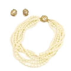 carolee キャロリー フェイクパール ネックレス チョーカー イヤリング セット